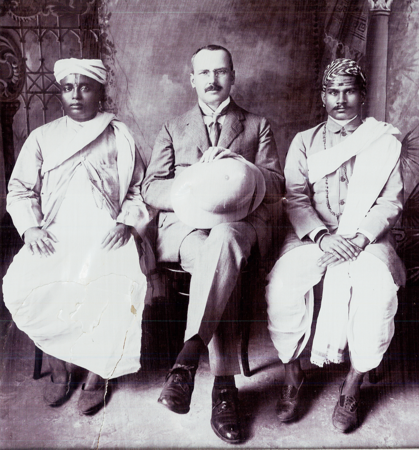 Ernst Kistenmacher Geschäftsreise nach British Indien 1911 (heute Madras) mit zwei Geschäftspartnern